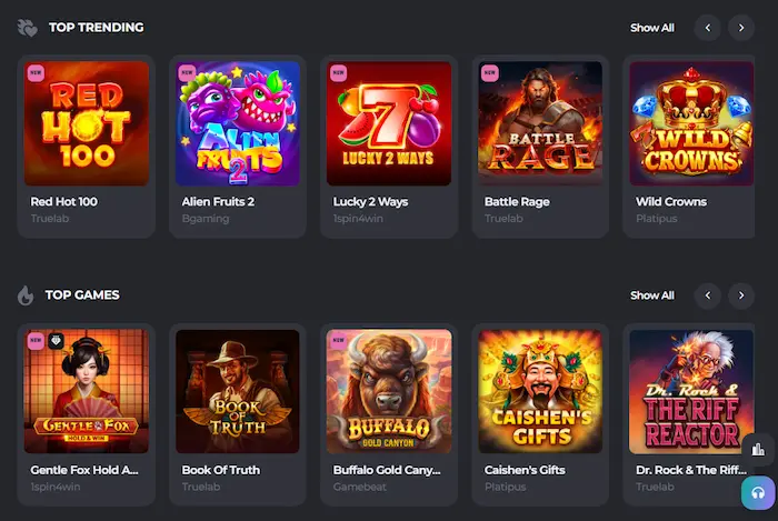 Casino Bello Australia games