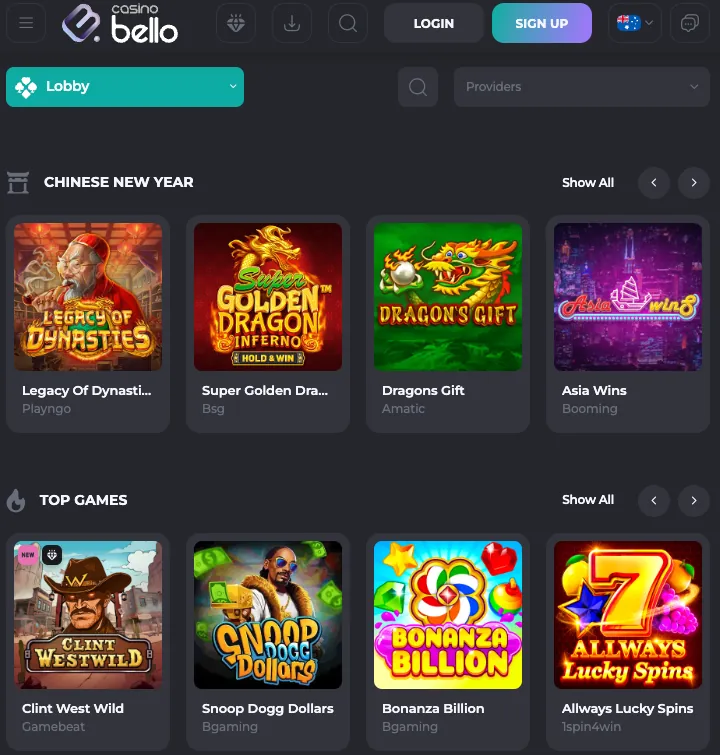 Bello Pokies games